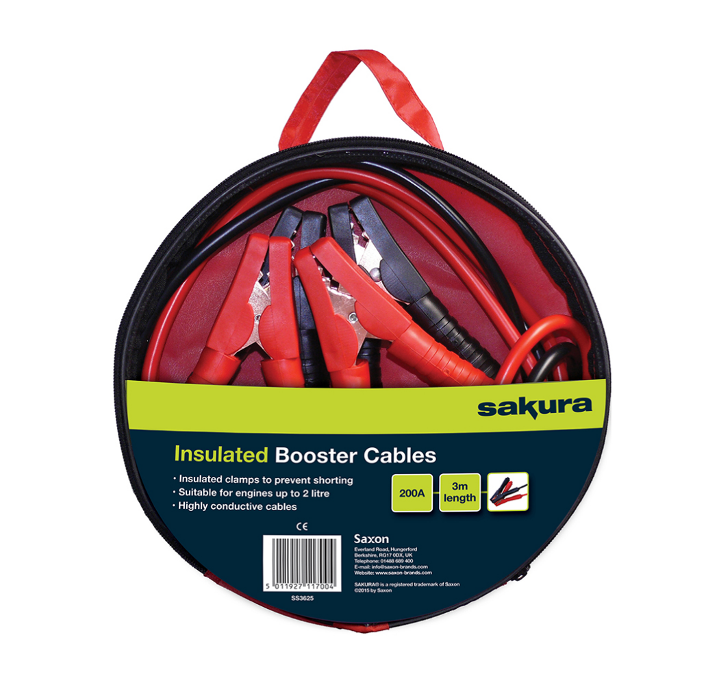 Insulated Booster Cables 200A 3m