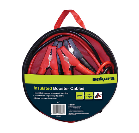 Insulated Booster Cables 200A 3m