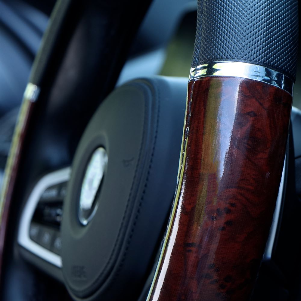 Streetwize Steering Wheel Cover Wood Effect Brown