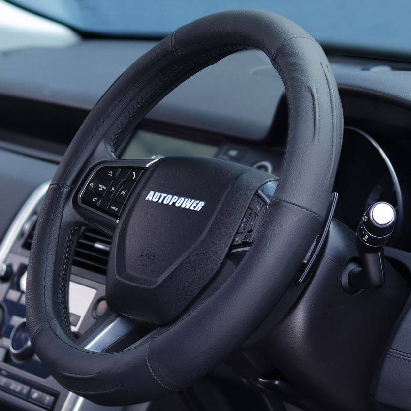 Streetwize Steering Wheel Cover Black Leather Finish