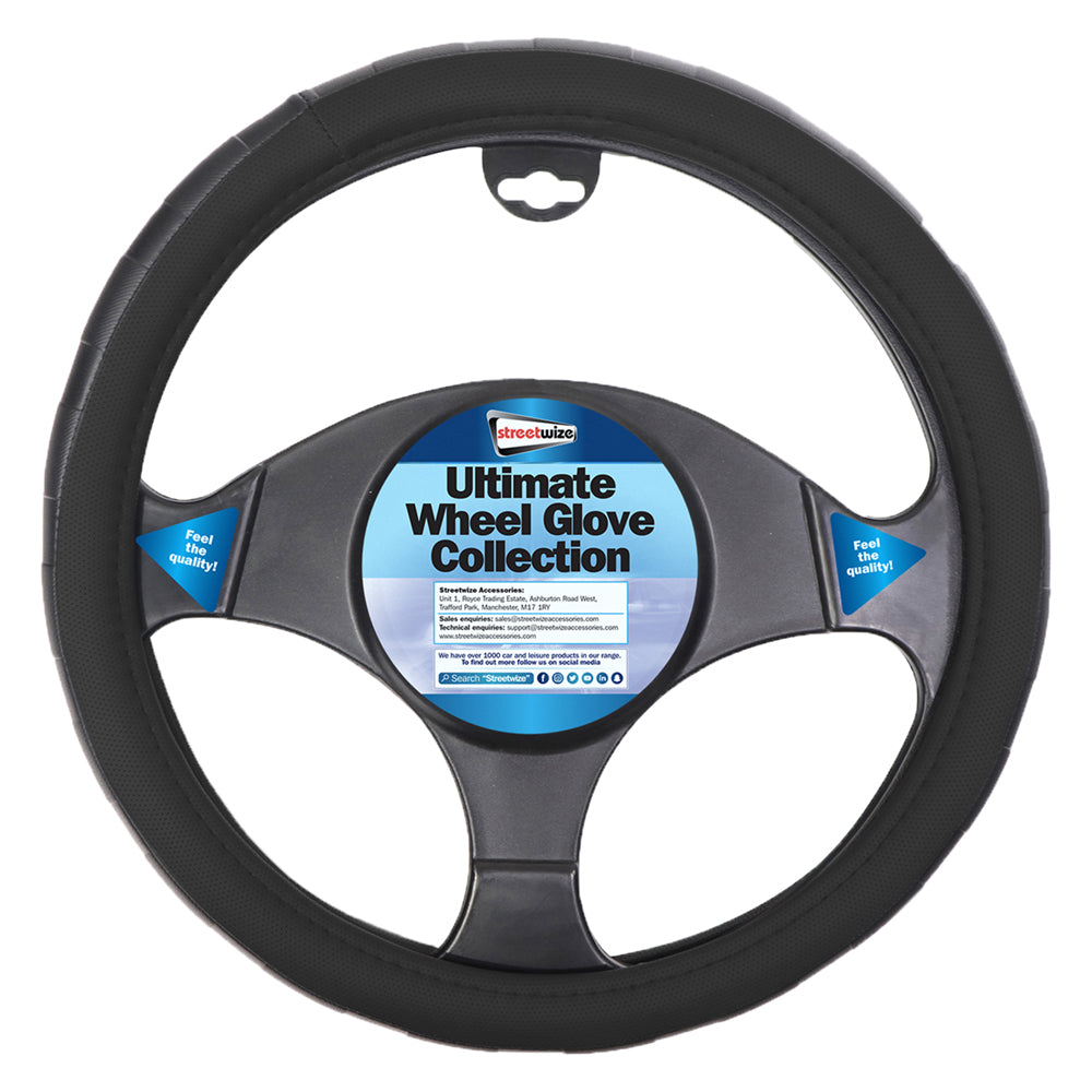 Streetwize Steering Wheel Cover Black Sports Grip For Vans