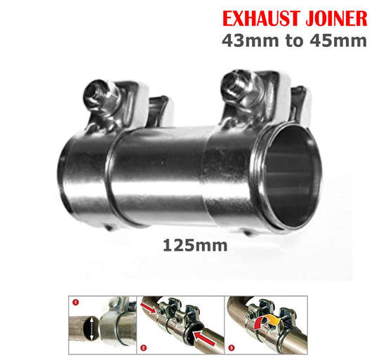 Exhaust Pipe Connector Sleeve Joiner 43mm to 45mm / 125mm