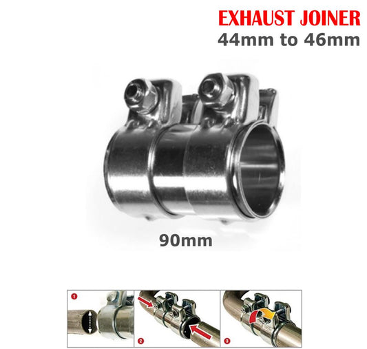 Exhaust Pipe Connector Sleeve Joiner 44mm to 46mm / 90mm