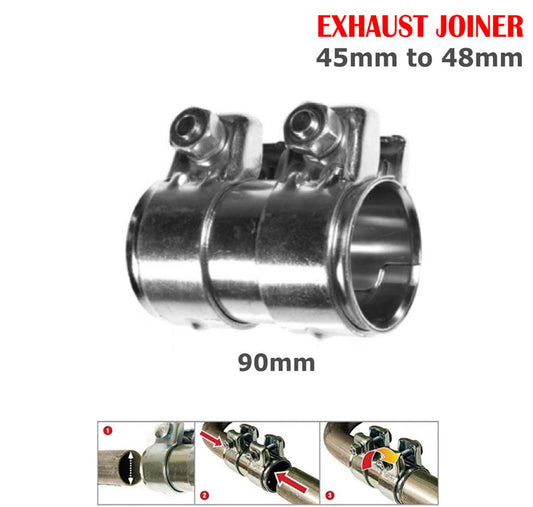 Exhaust Pipe Connector Sleeve Joiner 45mm to 48mm / 90mm