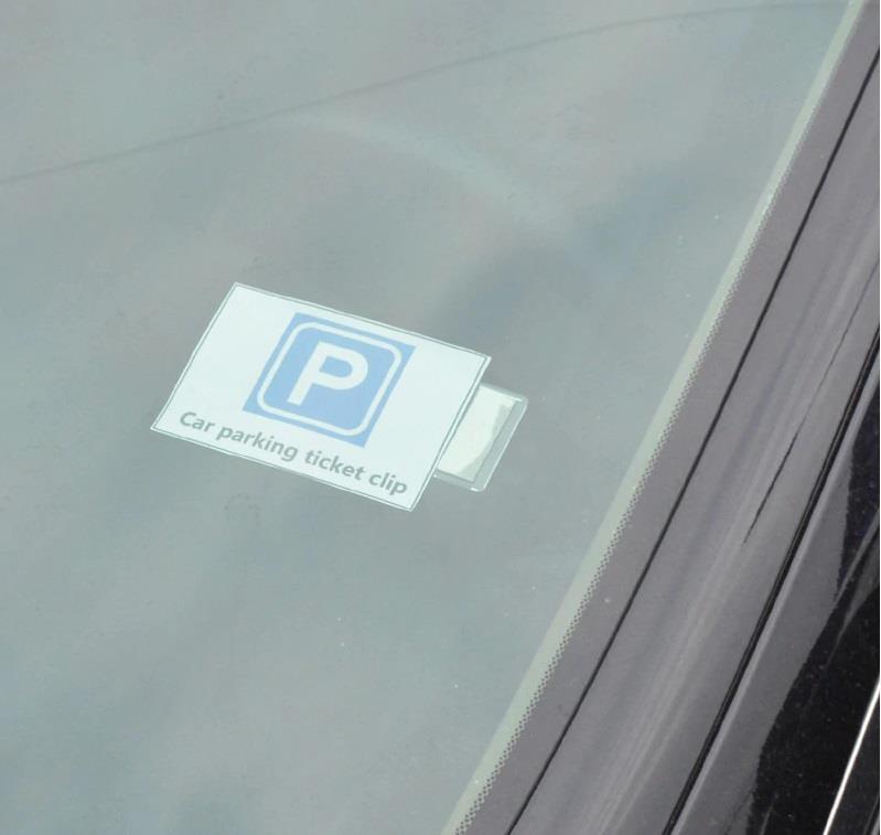 Car Windscreen Transparent Parking Ticket Holder Clip