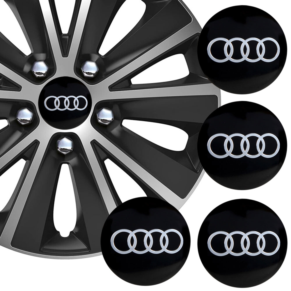Wheel Center Cap Stickers 3D 56.5mm Audi x 4