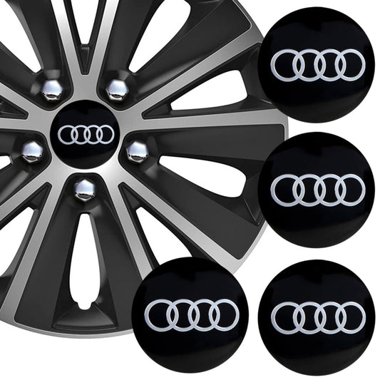 Wheel Center Cap Stickers 3D 56.5mm Audi x 4