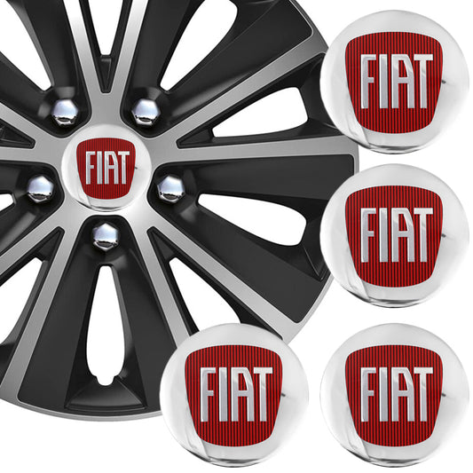 Wheel Center Cap Stickers 3D 56.5mm Fiat x 4