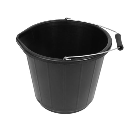 Black Plastic Bucket 14L