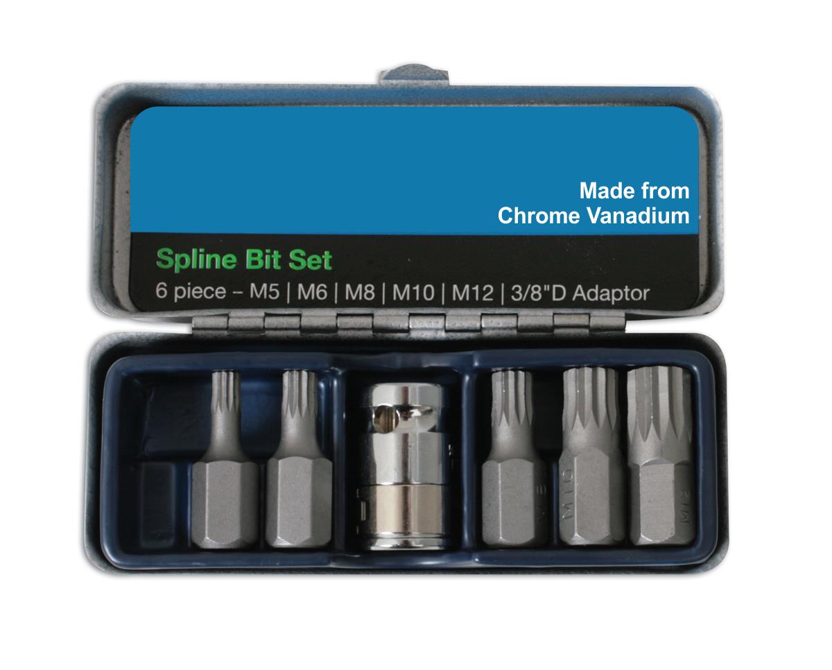 Spline Bit Set 6 Pieces Case Kit