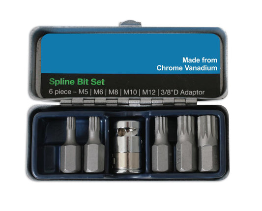 Spline Bit Set 6 Pieces Case Kit