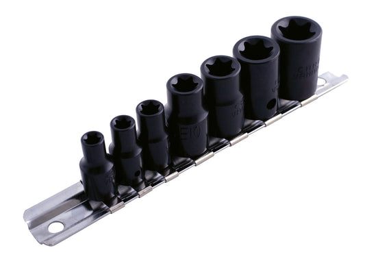 Impact Star Socket Set 3/8"D, 1/4"D 7 Pieces