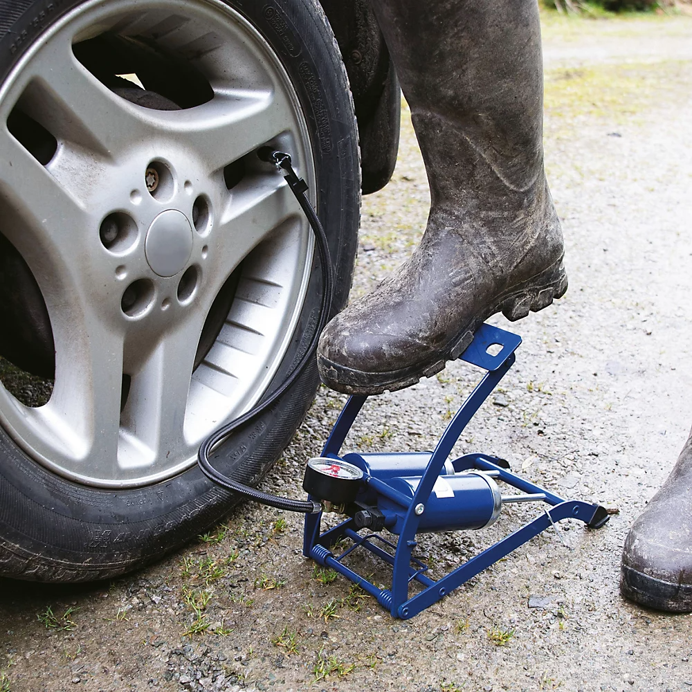 Double Barrel Tyre Foot Pump