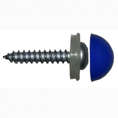 Number Plate Screw Domed Blue