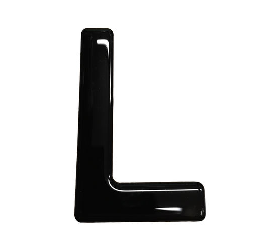 3D Gel Number Plate Black Letter "L"