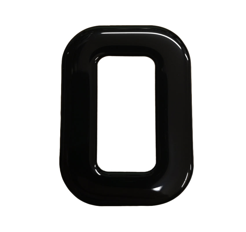 3D Gel Number Plate Black Letter "O"