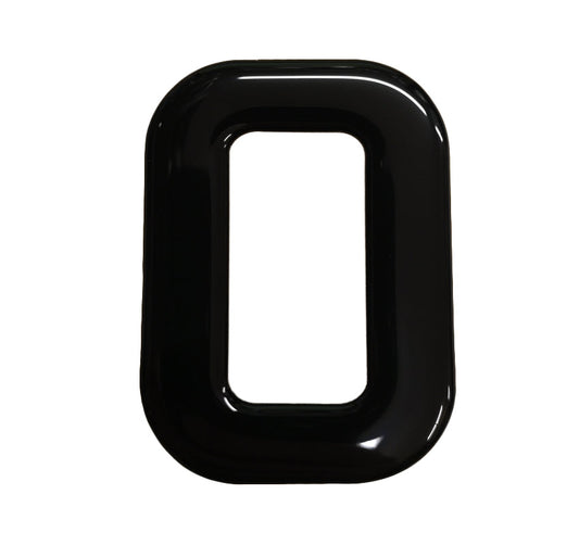 3D Gel Number Plate Black Letter "O"