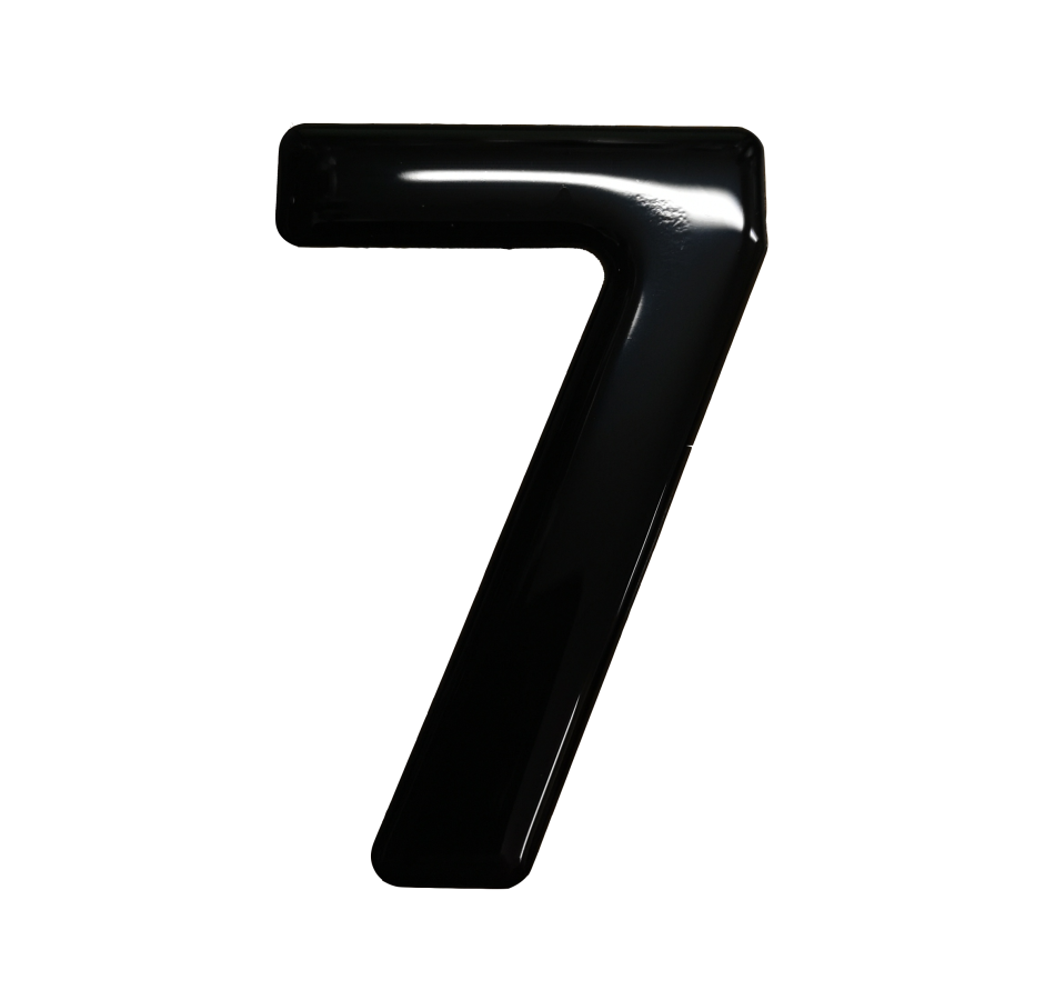 3D Gel Number Plate Black No. "7"