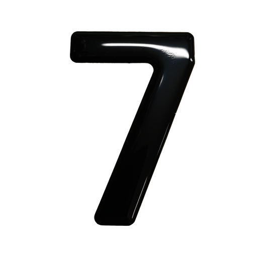 3D Gel Number Plate Black No. "7"