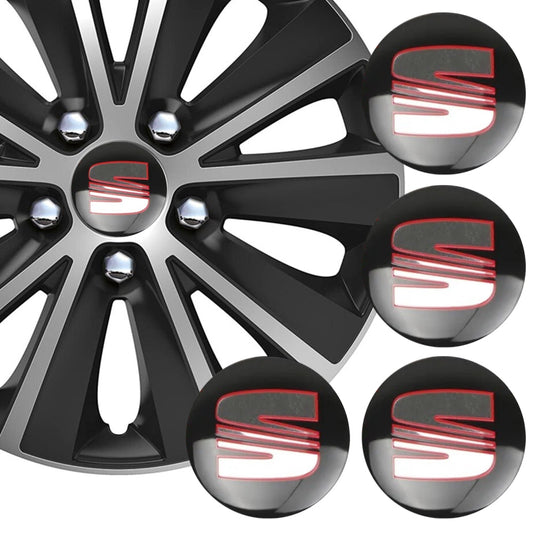 Wheel Center Cap Stickers 3D 56.5mm Seat x 4