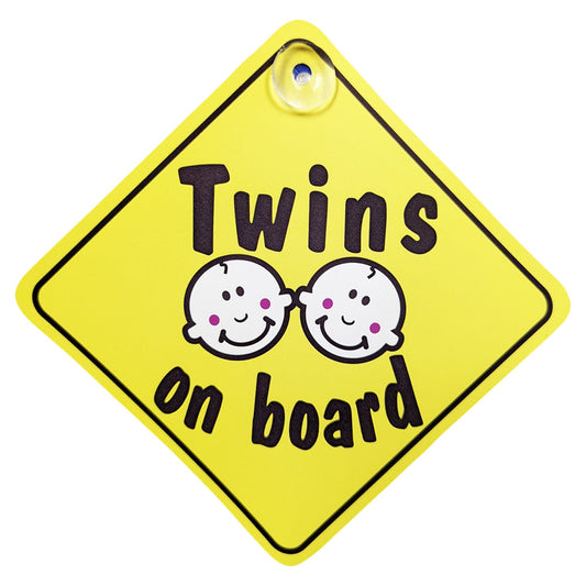Twins On Board Diamond Sign - Suction Cup
