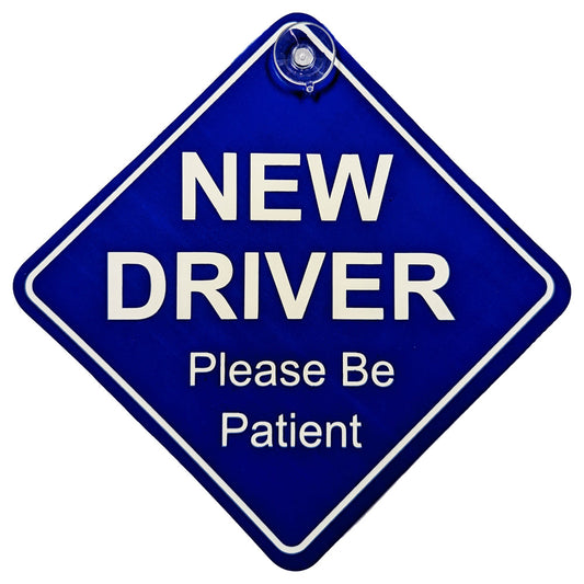 New Driver Please Be Patient Diamond Sign - Suction Cup