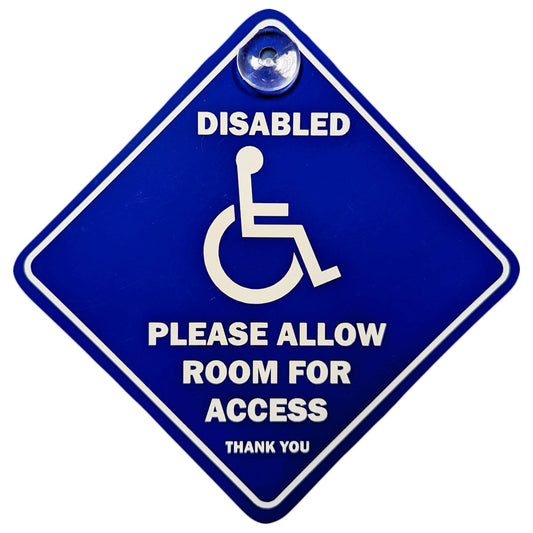 Disabled Please Allow Room For Access Diamond Sign - Suction Cup