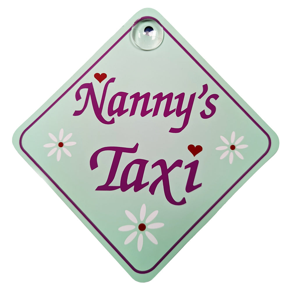 Nannys Taxi Diamond Sign - Suction Cup