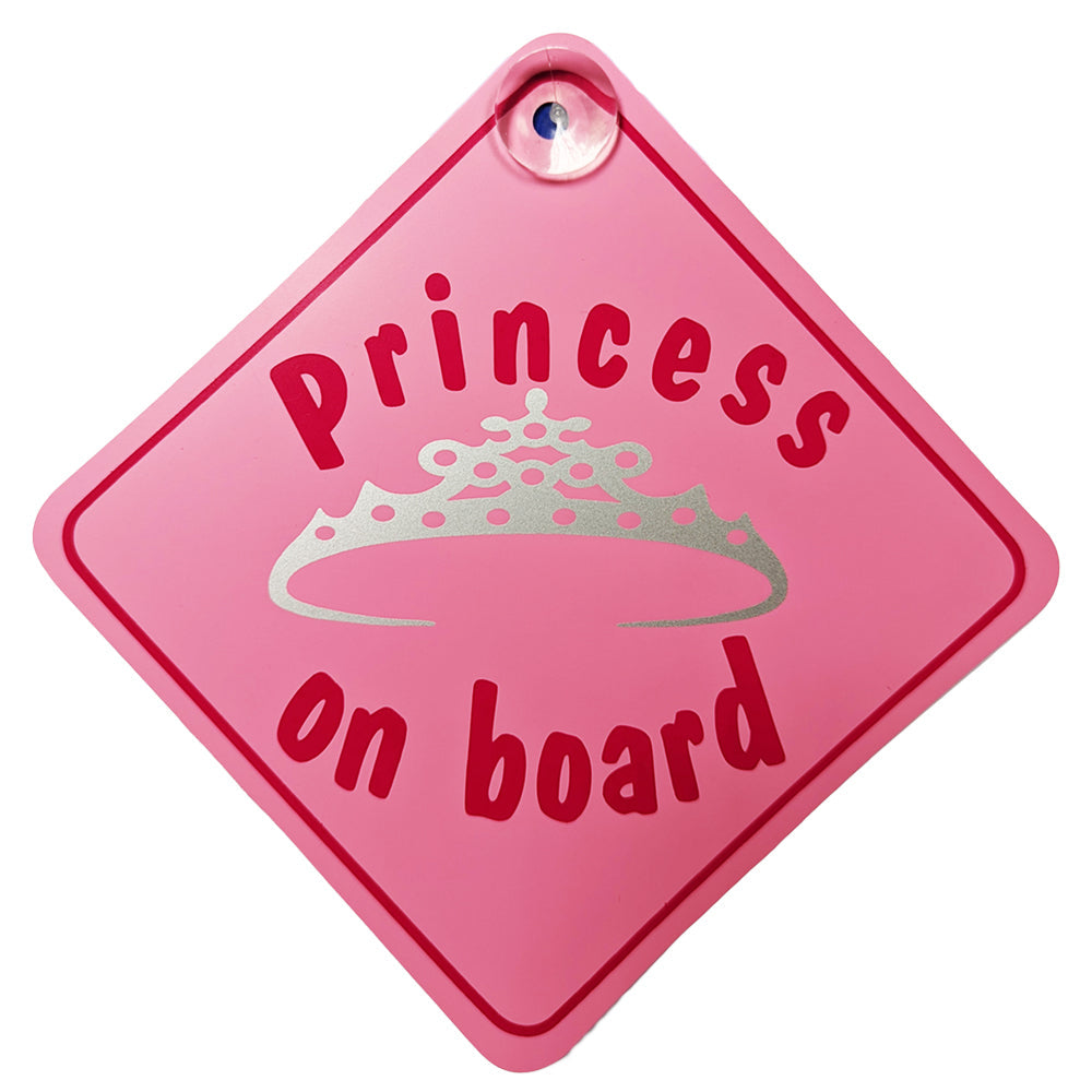 Princess On Board Diamond Sign - Suction Cup
