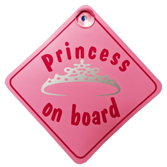Princess On Board Diamond Sign - Suction Cup
