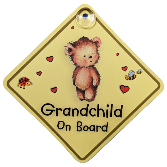 Grandchild On Board Diamond Sign - Suction Cup