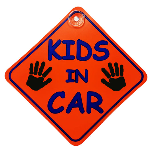 Kids In Car Diamond Sign - Suction Cup