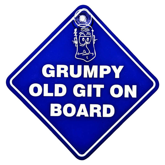 Grumpy Old Git On Board Diamond Sign - Suction Cup