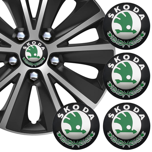 Wheel Center Cap Stickers 3D 56.5mm Skoda x 4